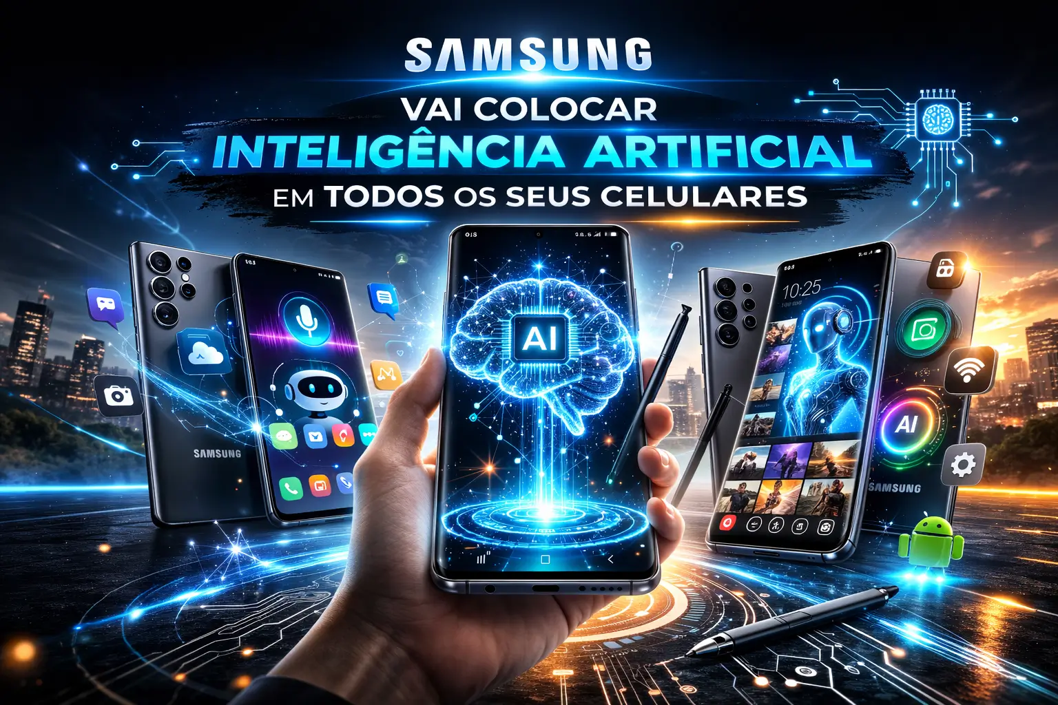 Samsung vai colocar inteligência artificial em todos os seus celulares
