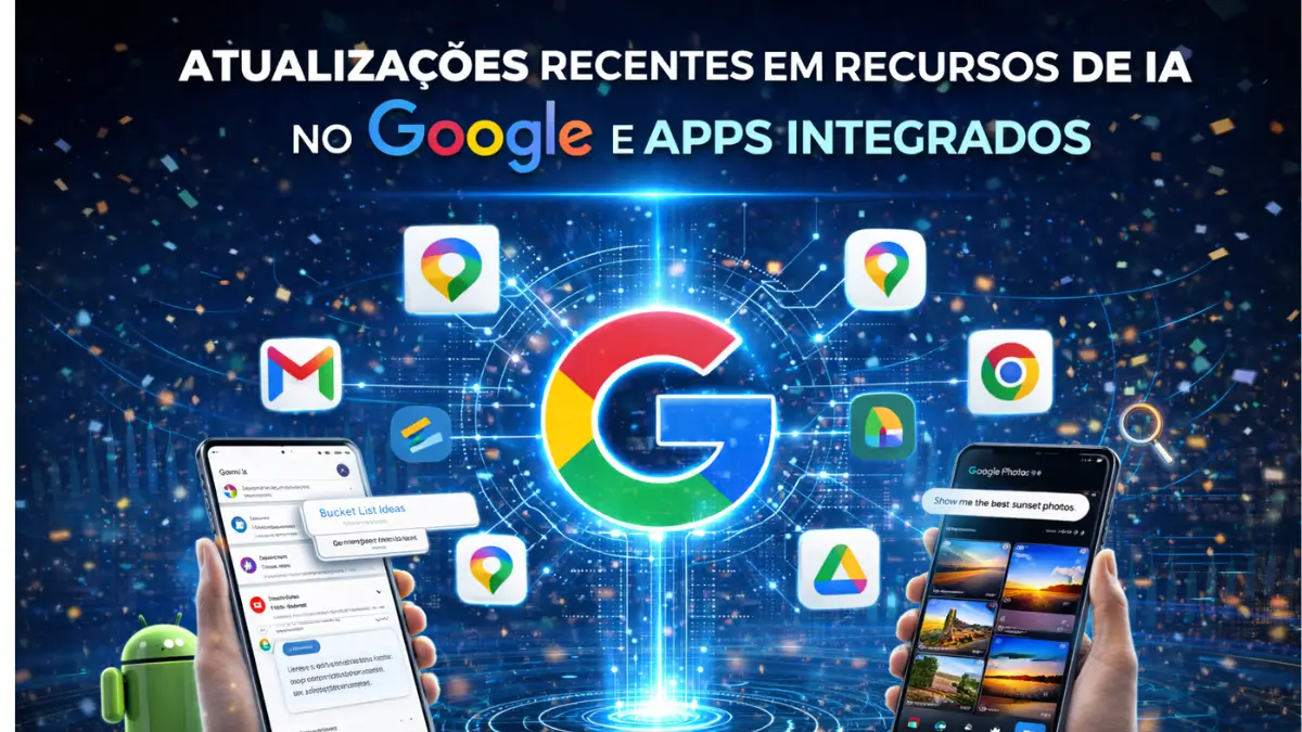 Atualizações recentes em recursos de IA no Google e apps integrados