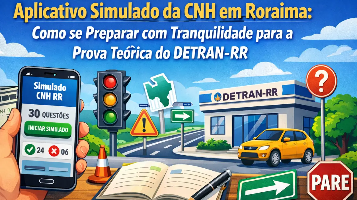 Aplicativo Simulado da CNH em Roraima: Como se Preparar com Tranquilidade para a Prova Teórica do DETRAN-RR